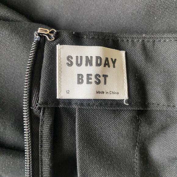 Sunday Best  Black Pleated Mini Skirt Sz 12 Preppy Grunge Aritzia - Picture 5 of 7